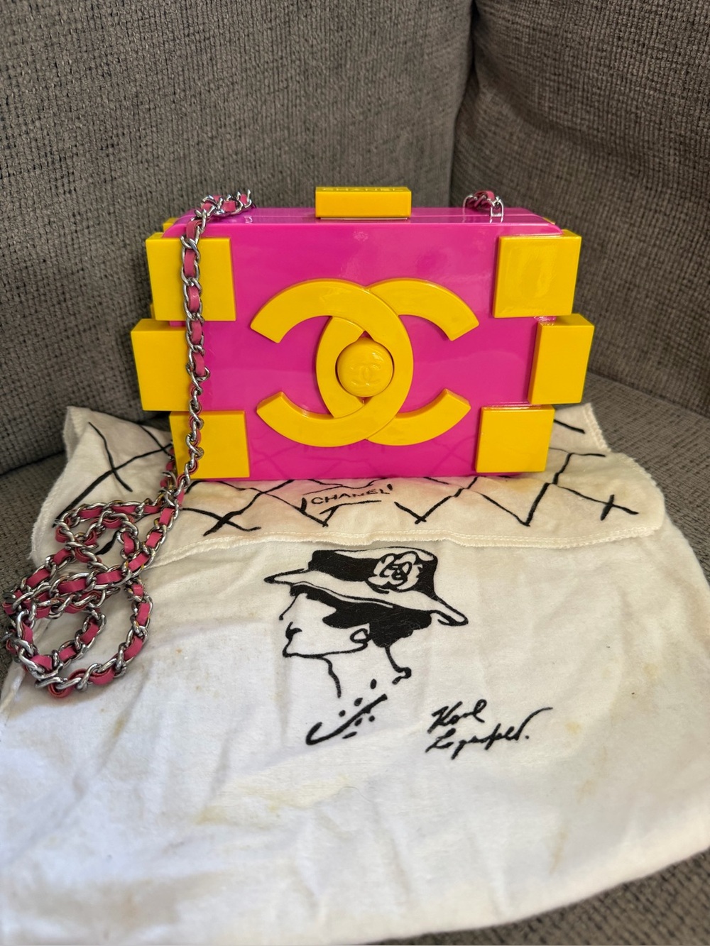 Chanel Limited Edition Lego Clutch Pink Yellow Plexiglass Shoulder Bag
2013